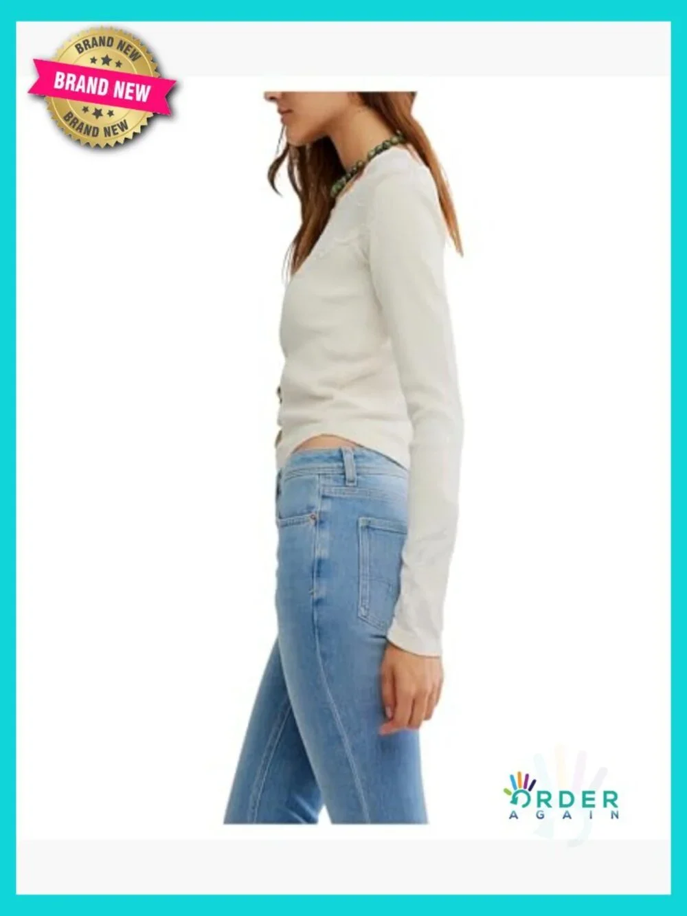 Butterfly Cuff Ribbed Cotton Tee Cropped Mock Neck Y2K Chic Casual Top